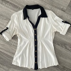 Mine | Ivory Button Up Blouse | Size Medium